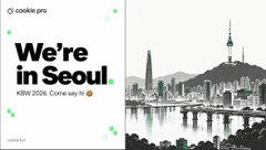 A promotional graphic for "cookie.pro" announces "We're in Seoul" with "KBW 2026, Come say hi" alongside a black-and-white image of the Seoul skyline featuring N Seoul Tower and a bridge over the Han River. The "KBW" likely references Korea Blockchain Week, suggesting a crypto/web3 event that playfully ties into the post's mention of "farmer scores"—a nod to the farming yield strategies popular in decentralized finance (DeFi) culture.