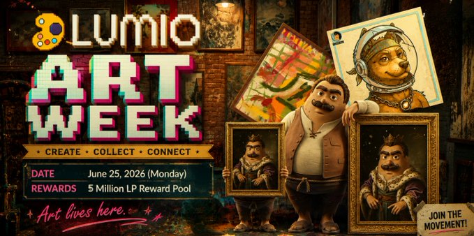 ilio art week poster features a collage of cartoon characters and a mannequin, with text promoting the event's theme and prizes.