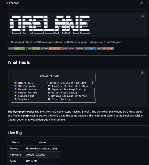 In this image, a screenshot of a webpage from Orelane mining company displays a list of Bitcoin mining details with the name Clawd being one of them. It also features a post by @Hardhat Chad discussing Bitcoin mining technologies such as dual yield and using Bitaxe for efficient mining. The post highlights the new mining species that has been created, which is named @Orelane.