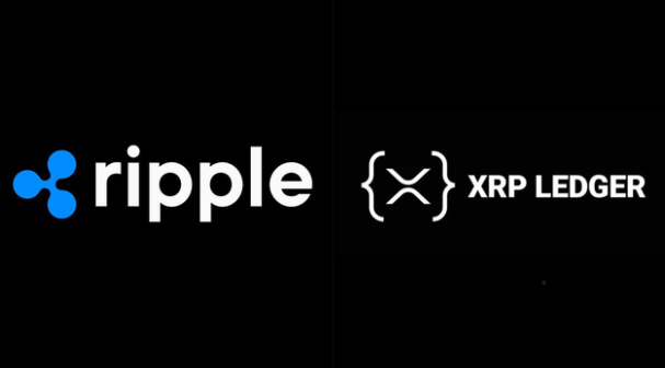 The image displays the Ripple logo alongside the XRP Ledger logo on a black background, visually representing the brands associated with the announced XRPL Lending Protocol designed to bring standardized institutional credit to the XRP ecosystem.