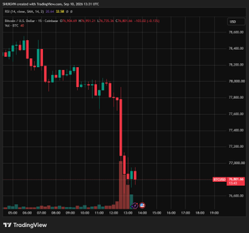 A TradingView chart of SEASON created with TradingView.com, showing a sharp downward trend with a red candle drop, dated Sep 10, 2025, 13:31 UTC.