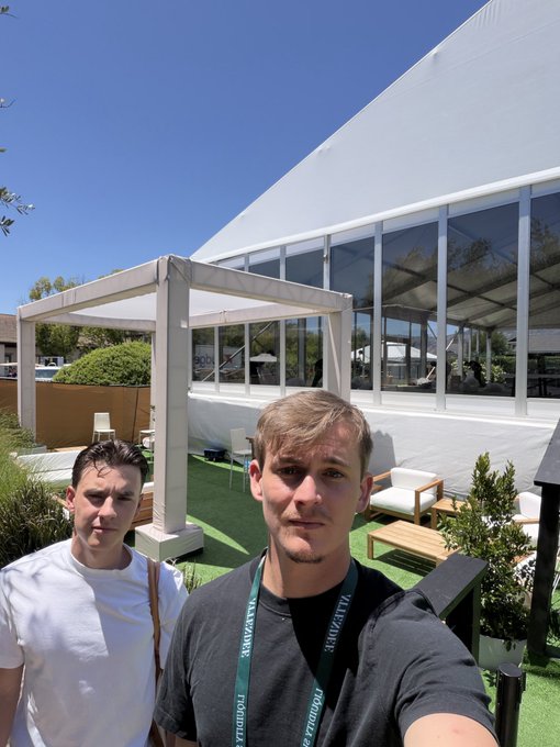 !" represents a person's name, "@SushiSwap" represents an organization or business, "#@theallinpod Liquidity Summit" signifies the event they are attending at, and "@mypost" indicates that this image is related to their post on social media.