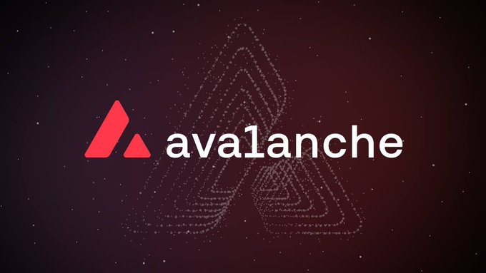 The Avalanche logo is displayed prominently against a dark purple background, with the white "avalanche" wordmark and red triangular emblem reinforcing the branding for the announcement that Securitize has launched the Neuberger Securitize High Income Tokenized Fund (HINC) on the Avalanche network.