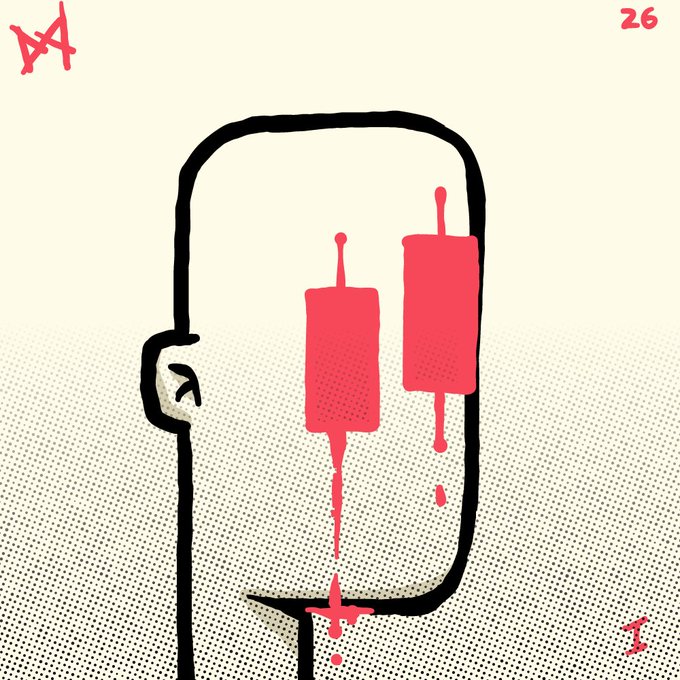 A stylized illustration of an IV drip bag with two pink fluid pouches hanging inside, marked with the number '26' and a star symbol in the top corners.