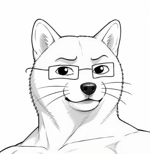 This image illustrates a charming hybrid figure, blending the innocence of a puppy's face with the hearty build of a bodybuilder's upper torso, gazing directly at the viewer. The accompanying text "$DOGJAK HERE ca:Cn54JBqqKMk15XwBhXu2rN7GLVQi8mctg6tLBYB3pump" serves as a cryptic message that may point to a particular cryptocurrency or digital asset linked to this character. This appears to be an inventive promotional method, utilizing a unique and memorable mascot to represent a digital currency or NFT project, even though it does not provide specific details about the cryptocurrency or NFT.