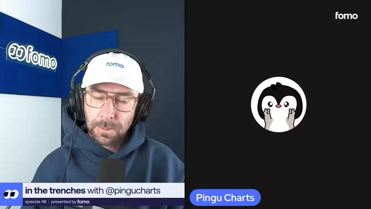 The focus of this image appears to be a screenshot or a close-up of someone wearing a blue hoodie, with headphones, and looking at a computer screen that displays various information such as a Twitter profile picture, a Png chart, and a post explaining some interesting facts about Bitcoin trading charts. The image conveys the idea that the person is engaged in discussing or analyzing these charts while being comfortable and relaxed in their attire, which includes wearing headphones.