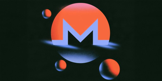 The image shows the Monero (XMR) logo—a blue “M” over an orange-red sphere—surrounded by smaller matching spheres. It visually represents the report that ZachXBT identified a Monero-laundering pipeline called FreedomXMR on Hyperliquid Core, with over $20 million in inflows since August.
