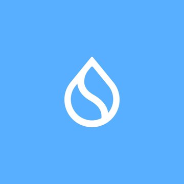 The image features a blue background with a white line drawing of a water droplet positioned at the center. The water droplet is outlined in white, making it stand out against the blue backdrop. The text "Sui" and "Solana" are also present on the image, possibly indicating the names or locations of the servers being compared.