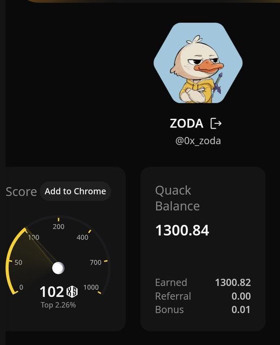 The image shows a phone screen displaying information about an account's current status. The score for this account is 103, which indicates consistent work done throughout the day. Additionally, there are 0.01 bonuses that have been earned by being referred or engaging in a specific activity on the app. The app has a reputation for rewarding consistent engagement with users, suggesting it values dedication and reliability from its users.