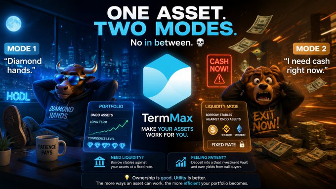 The image features a cartoon bear sitting with a diamond bull, both holding money. The text above the bears reads "I swear crypto wallets have two modes. Mode 1: Diamond hands. Mode 2: I need cash right now." This suggests that there are different modes for handling cryptocurrency wallets based on whether or not the user has immediate access to their funds.