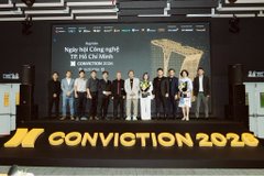 Officials stand on stage at the "CONVICTION 2026" press conference, with "Ninety Eight" and "CONVICTION" branding visible on the screen behind them, marking the official announcement and partnership signing ceremonies mentioned in the post.