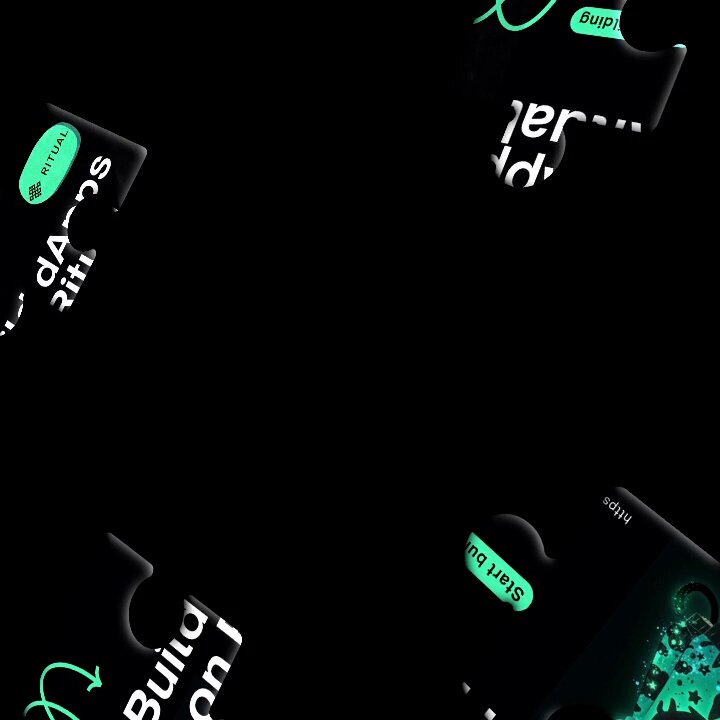 The image features four black boxes with white text, each containing a different phrase related to artificial intelligence (AI). The phrases include "If you're building in AI", "Trust. Ritual Chain", "Ritual have built a substrate where you don't have to trust the person running the machine", and "True". These phrases are arranged in a square formation against a black background, creating an interesting visual effect that draws attention to the content within each box.

The image also contains some text that reads: "If you'r building in AI, you know the biggest hurdle: Trust. Ritual Chain solves this. Ritual have built a substrate where you don't have to trust the person running the machine. True". This additional text provides context and further elaborates on the content within the boxes.