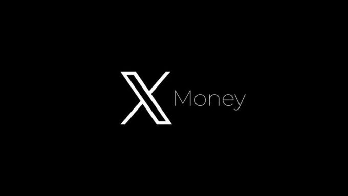 The image features a minimalist black logo with a stylized white "X" beside the word "Money" in clean, thin typography. This visual represents X Money, the newly launched peer-to-peer payment and debit card service now available across more than 20 countries, as referenced in the accompanying post about its expansion alongside the #Dogecoin hashtag.