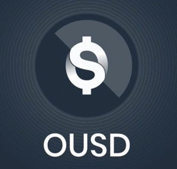 A circular dark blue logo featuring a large white "$" symbol with "OUSD" written below in bold white text, representing the new stablecoin mentioned in the post about major financial institutions like Visa, Mastercard, BlackRock, Coinbase, and American Express launching a collaborative crypto initiative.