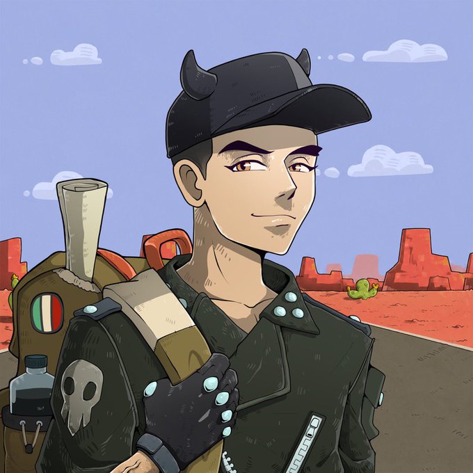 A stylized cartoon character with devil horns on his cap and a skull patch on his jacket stands in a desert landscape, fitting the "LastLapRH" race/motorsport giveaway aesthetic promoting 5 GTD spots and 15 WL spots with a supply of 2525.