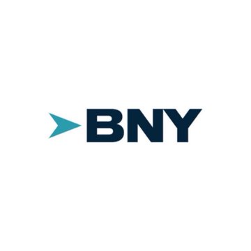 The BNY logo, featuring dark navy 'BNY' letters with a teal arrow pointing right.
