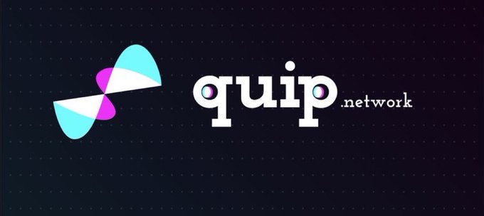 The image features a logo for Quip network that includes two shapes - one blue and one pink - with the words "quip" written below them. The text "Advanced computing shouldn't be reserved for the few. For most builders, the challenge isn'n a lack of ideas it's access to the tools needed to bring those ideas to life." This message is related to the Quip network logo and emphasizes the importance of accessible technology in advancing computing capabilities.