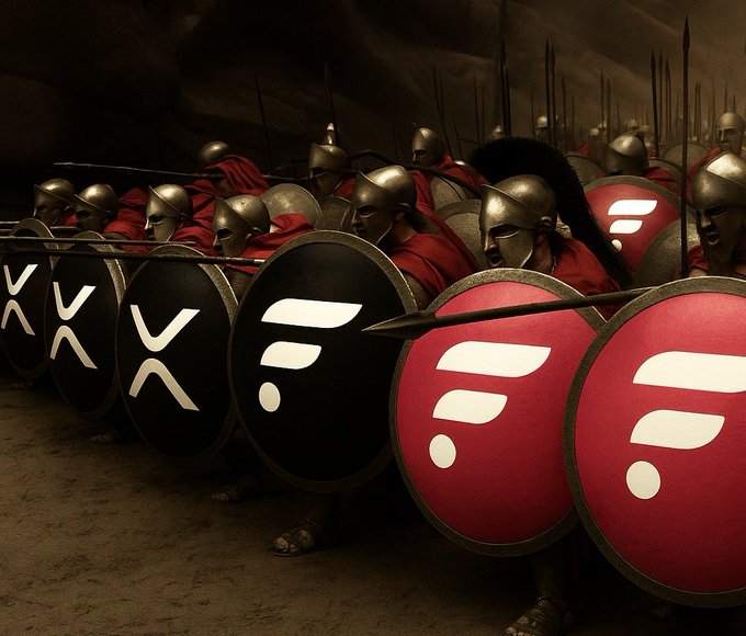 ursine soldiers in red helmets and shields, with a black shield featuring the letters "X" and "F", stand ready for battle against an unseen opponent.