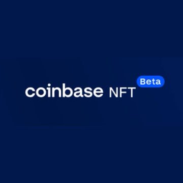 The image shows the "coinbase NFT" logo with a "Beta" tag on a dark navy blue background, representing the Coinbase NFT platform that the post criticizes for its lack of success under founder Brian Armstrong's leadership.