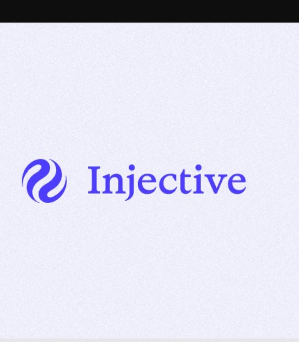 Logo for 'Injective' displayed in purple text with a stylized swirl icon on a white background.