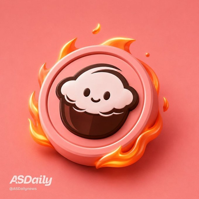 3D rendered illustration of a cute chocolate cupcake character with a smiling face and pink frosting, surrounded by flames on a pink background, branded 'ASDaily @ASDailynews'.