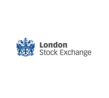 The image displays the official London Stock Exchange logo, featuring a blue crest beside the words "London Stock Exchange," which corresponds to the news about the LSE planning to introduce 24-hour trading to better compete with crypto markets.