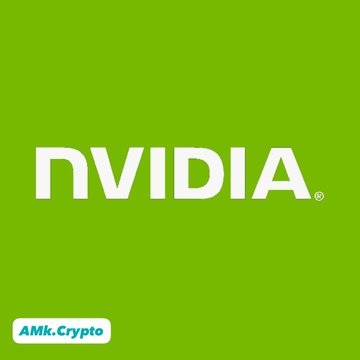 A solid green graphic featuring the white 'NVIDIA' logo in the center with a small 'AMk.Crypto' watermark in the bottom left corner.