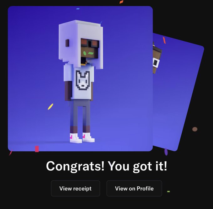 The image shows an advertisement for a Minecraft game featuring a character named Adam who has a white headband and glasses. The advertisement includes text that congratulates the player for completing the game, stating "Congratulations! You got it!". The background of the advertisement is blue with white stars scattered throughout.