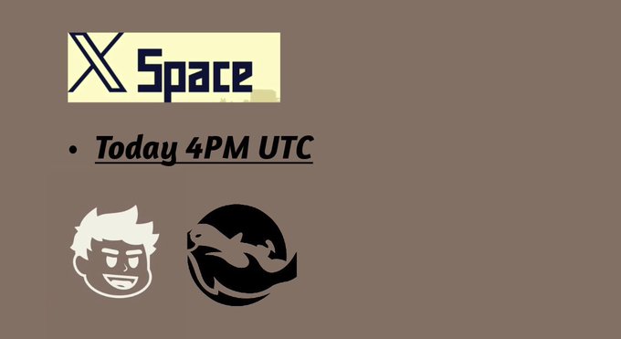 The image features a poster for an event called "X Space" that takes place at 4PM UTC. The poster includes two cartoon faces, one white and one black, with the text "Today 4PM UTC". There are also logos of the company XSpace and a person's face on the poster. The main focus is on the event details displayed in the image.