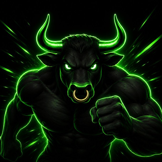 A muscular, shadowy minotaur with glowing green horns, eyes, and outline charges forward with a clenched fist against a dark background with green energy streaks—evoking raw power and aggression that complements the urgent crypto call to "DROP YOUR $SOL WALLETS."