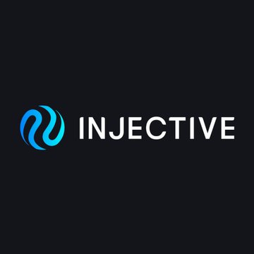 The image displays the Injective logo—a stylized blue swirling icon next to the word "INJECTIVE" in white text on a dark background. This branding aligns with the accompanying post announcing that the Injective network now holds over $1 billion in tokenized real estate mortgages, with more than $10 billion in additional assets planned for migration to expand its onchain RWA infrastructure.