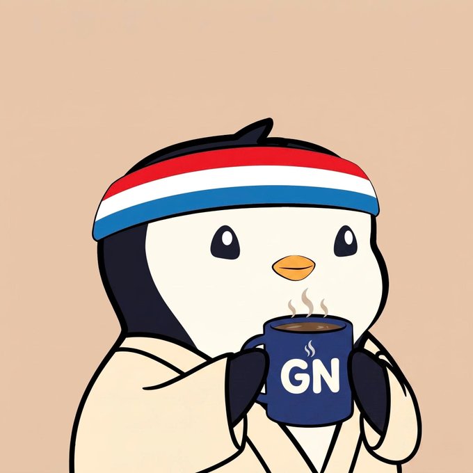 The image features a cartoon penguin wearing a red, white, and blue headband while holding a cup of coffee. The caption above the image reads "GN CT True global commerce shouldn' t depend on business hours." This suggests that the image is promoting the idea that businesses should be open 24/7 to cater to customers around the world, regardless of time zones or local business hours.