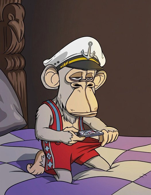 The image features a cartoon monkey sitting on top of a bed, holding a cell phone in its hands. The monkey appears to be looking at or interacting with the device. The caption "Market down My pepe is up Happy Wednesday" suggests that there might be an event related to the monkey's name or something about the monkey being featured in some way.