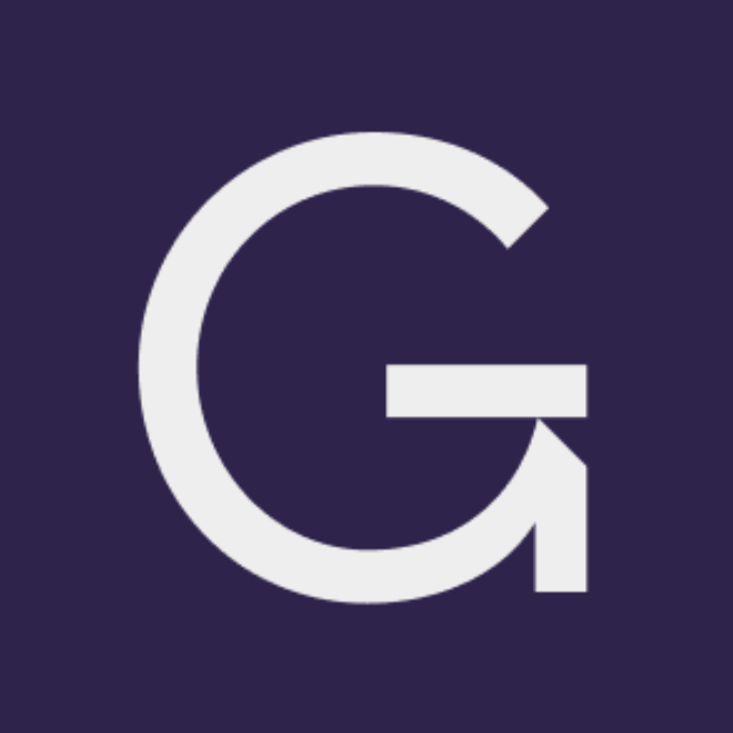 A stylized white capital letter "G" on a deep purple background, likely representing Grayscale's brand identity, accompanies a post noting that Grayscale's new model portfolio holds no Bitcoin, with ETH taking 42% and XRP taking 26%, signaling a deliberate institutional tilt toward smart contract infrastructure and major layer-1 networks over digital gold.