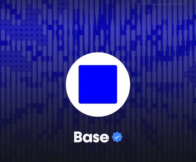 The image features a blue square with a white border, which appears to be a logo for a platform or service called "Base". The logo has been placed against a dark background that resembles a grid of lines. Below the logo, there's text that reads "For me my strategy is to strictly and religiously follow the @base guild tasks while I claim roles on base discord". This text provides context about the purpose of the Base platform or service.