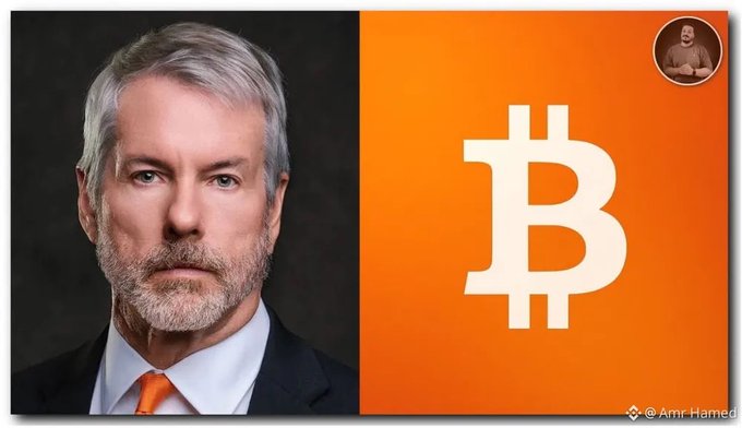 The image features a man with white hair wearing an orange tie and jacket, giving off an older appearance. It also includes a photo of the same man, but he's dressed more formally. The background consists of a black square against which the white Bitcoin symbol is placed on the left side. There are some words in the image as well: "Silver entered Bitcoin" from the post, indicating that Silver has started investing in Bitcoin, while another phrase suggests he may be trying to buy Bitcoin shares or trading them for cash at a certain price, potentially even offering shares worth more than their current value. The man's face is also included in the image, which adds an interesting element of personalization to the scene.