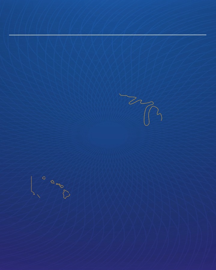A minimalist blue gradient image featuring faint outlines of the Hawaiian islands, with no visible text or numbers, likely serving as a blank or placeholder graphic for a post referencing the "Institutional BULL RUN" tagged to XPR Network, Metal Blockchain, and Marshall Hayner.