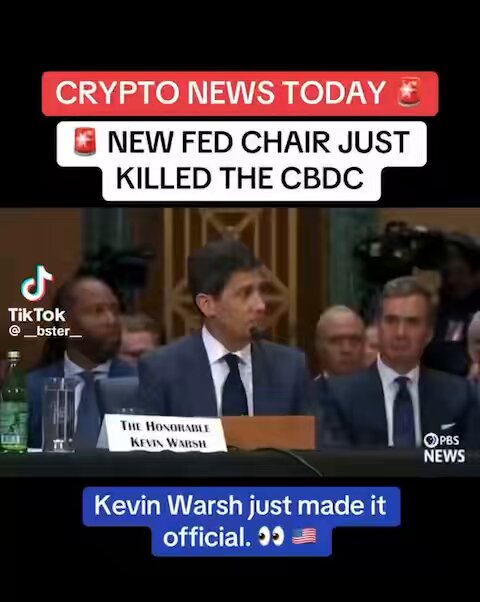 The image features a news headline that reads "Cypher News Today" with an image of Kevin Warsh at a press conference. The text below the image states that Kevin Warsh just made it official, which seems to be related to cryptocurrency or digital assets in some way. The focus on this particular post suggests that there might be a connection between Kevin Warsh's actions and the crypto world.