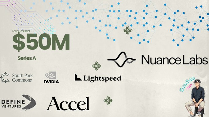 A promotional graphic for Nuance Labs announcing $50M Series A funding from investors including NVIDIA, Lightspeed, Accel, Define Ventures, and South Park Commons.