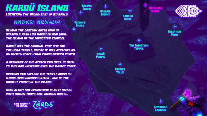 The image shows a map of the island of Kardu Island, which is located in the east of Stanislavski Park, Slovakia. The island has been used as a filming location for various movies and TV series, including "The Castle" and "The Legend of the NeverBeast". The map also includes information about other side games that can be played on the island, such as "OtherSide", "Zards® OtherSide Lore Guide: Kardu Island Join us for Today's OtherZard Games to explore Kardu Island (a.k.a: The Island of the Forgotten Temple).