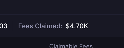 The image displays a dark-themed dashboard or platform interface showing text that reads "03 | Fees Claimed: $4.70K" and "Claimable Fees." It appears to relate to the post's announcement about $ANSEM prints reopening for a third time, likely showing the accumulated fees from previous claim rounds.