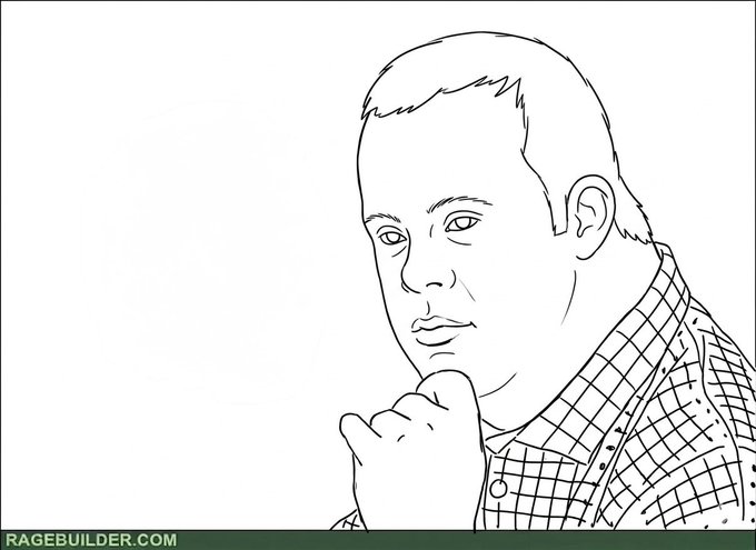 A black-and-white line drawing shows a young boy in a plaid shirt posing thoughtfully with his chin resting on his hand, mimicking the classic "thinking man" pose. The image, watermarked with "RAGEBUILDER.COM," visually represents the "activate thoughtful thinking dappa" message, suggesting a contemplative or skeptical reaction to the news about tweets being visible again.
