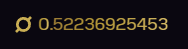 A black screen displaying a stylized gold Taurus (bull) astrological symbol next to the decimal number 0.52236925453.