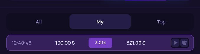 A crypto giveaway interface showing a recent bet with a 3.21x multiplier that turned $100.00 into $321.00, likely used as promotional proof of winnings to attract engagement with the $10 SOL giveaway.