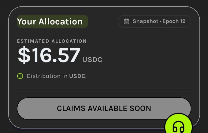 A Grass rewards dashboard displays a user's estimated allocation of **$16.57 USDC** for Snapshot · Epoch 19, with a "Claims Available Soon" button indicating distribution is pending. This aligns with the announcement of the live Grass Rewards Checker, which covers Stage 2 bandwidth sharing contributions and will distribute eligible rewards in USDC rather than GRASS.
