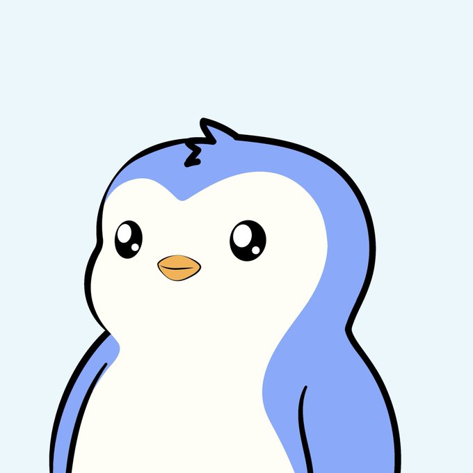 The image features a cartoon penguin standing upright with its head tilted slightly to the left, giving it an endearing appearance. The background of the image is white, which contrasts nicely with the blue color of the penguin's body. The text "pudgy penguins really out here running every narrative at once tcg bundles just dropped on collector crypt every lane they walk into ends up theirs $pengu holders just get to sit back and watch it compound" is written in black, which adds a humorous touch to the image.