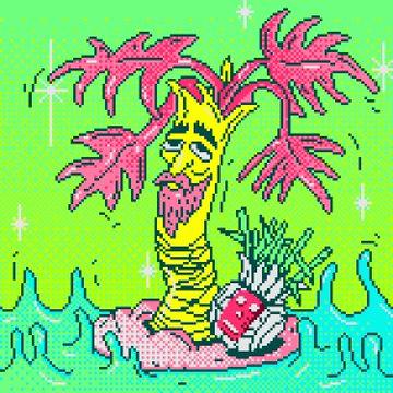 The image features a cartoon character, likely a tree or palm tree, with a face and arms. The character appears to be smiling, giving off a friendly vibe. The background of the image is green, which contrasts nicely with the pink elements on the character's body. There are also some stars scattered throughout the scene, adding an extra touch of whimsy to the overall composition.

The post seems to be promoting a new series or collection of cartoon characters, as it mentions "NEW PALMS" and "MORE THAN A HALF OF THEM HAVE BEEN COLLECTED SO FAR". The image is accompanied by a watermark that reads "proofofpalm", indicating the source of the character.