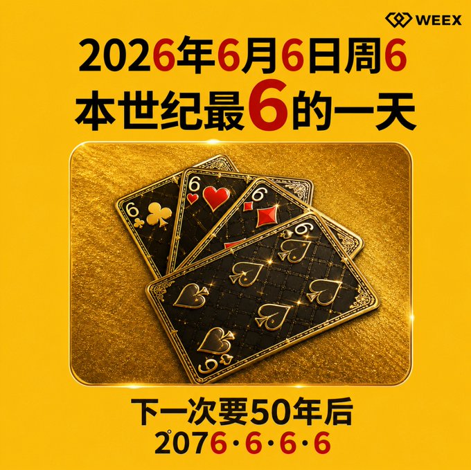 This is a promotional advertisement for online poker, specifically focusing on the 2026.6 week of the year. The poster shows two decks of cards with different suits (hearts and diamonds) as well as spades, arranged side by side and set against a yellow background. There are also Chinese characters visible in the image that may provide more information about the event or the app being promoted.