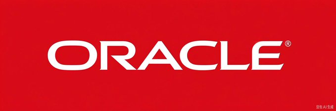 The Oracle logo is displayed in white text on a solid red background, featuring a small registered trademark symbol.