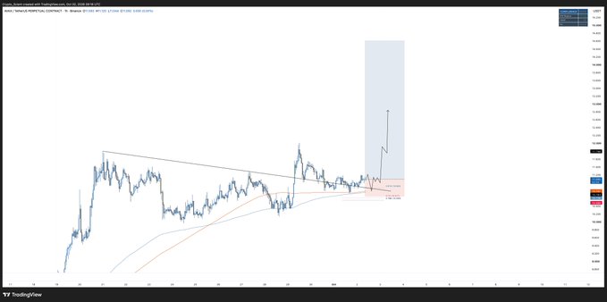 A TradingView daily chart of $AVAX (Avalanche/USD) showing a scalp long setup near a descending trendline and the 50-day moving average (~$38.95), with a projected breakout area highlighted around $47–48 that could extend the trade into a swing position.
